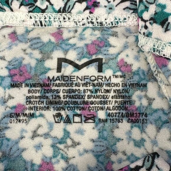 Maidenform Womens Size Medium 6 Panty Boyshorts Floral Multicolor New - Picture 5 of 8